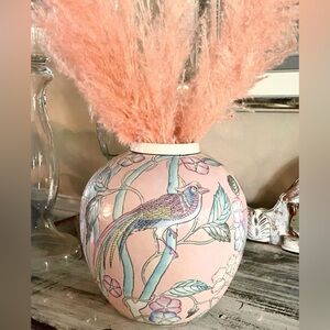Beautiful vintage pink bird vase